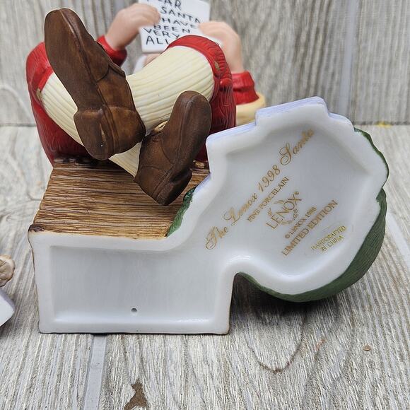 Vintage Lenox 1998 Santa Figurine Dog Limited Edition Porcelain Christmas Decor - Picture 8 of 10